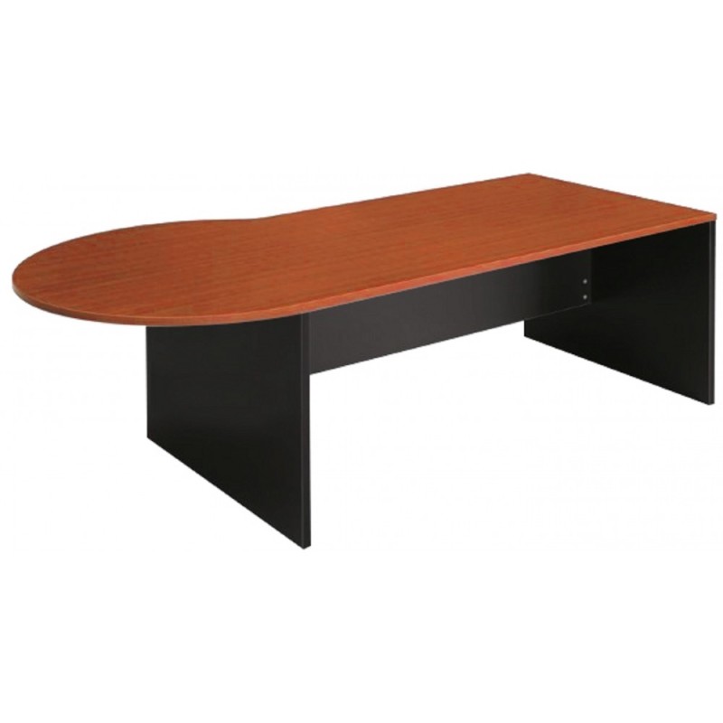 P-Shape Desk 2100mm - Cherry & Graphite