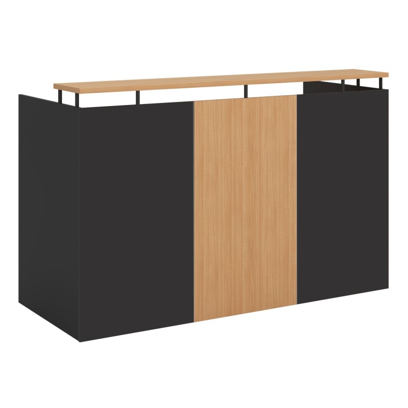 OM Reception Desk Beech and Graphite