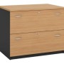 Lateral Filing Cabinet - 2 Drawer Beech and Graphite