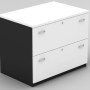 Lateral Filing Cabinet - 2 Drawer White and Graphite