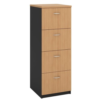 Filing Cabinet - 4 Drawer Beech and Graphite