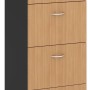 Filing Cabinet - 4 Drawer Beech and Graphite