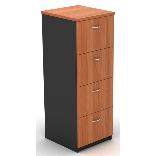 Filing Cabinet - 4 Drawer Cherry and Graphite