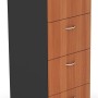 Filing Cabinet - 4 Drawer Cherry and Graphite
