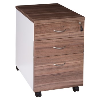 Pedestal Mobile 3 Drawer - Sepia and White