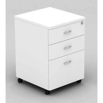 Pedestal Mobile 3 Drawer - All White