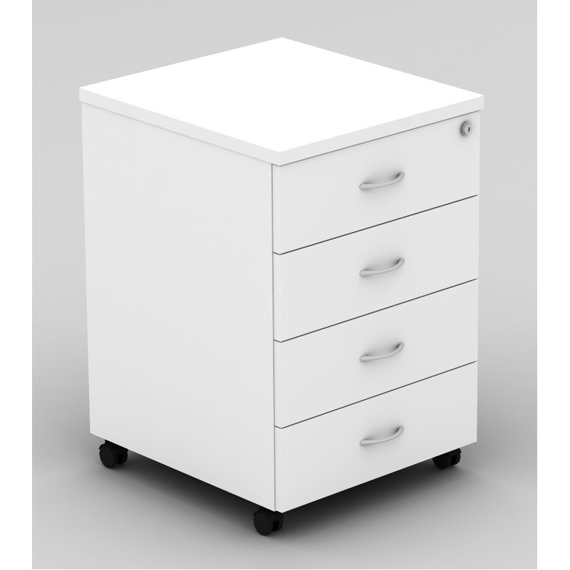 Pedestal Mobile 4 Drawer - All White