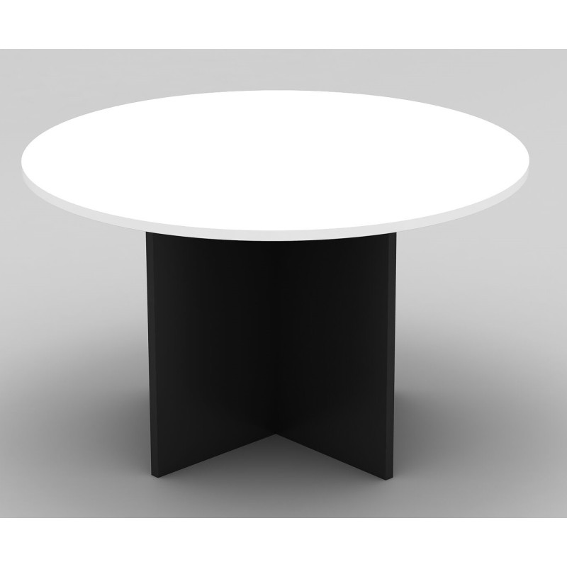 Meeting Table Round White and Graphite