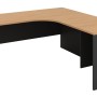 Workstation 2 Piece Radial Desk - Beech & Graphite