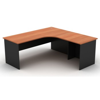 Workstation 2 Piece Radial Desk - Cherry & Graphite