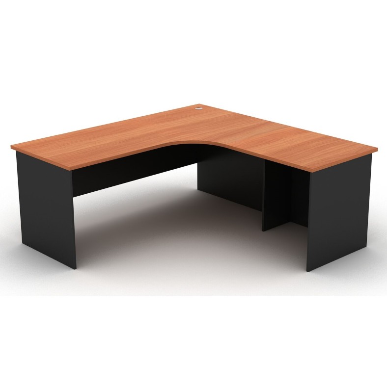 Workstation 2 Piece Radial Desk - Cherry & Graphite