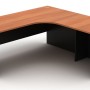 Workstation 2 Piece Radial Desk - Cherry & Graphite