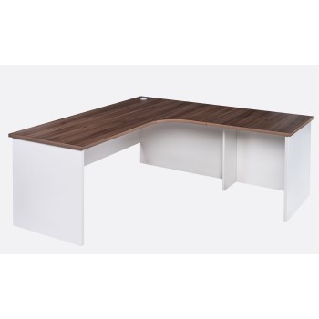 Workstation 2 Piece Radial Desk - Sepia and White