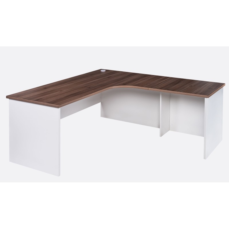 Workstation 2 Piece Radial Desk - Sepia and White