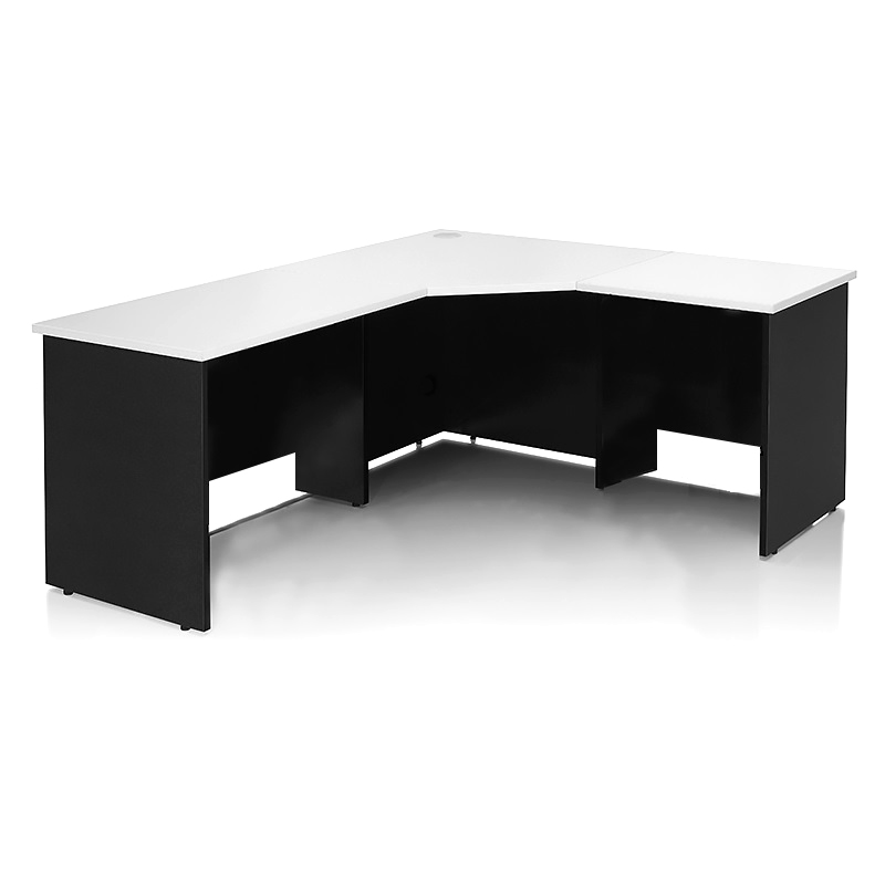 Workstation 3 Piece Corner Desk - White & Graphite