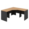 Workstation 3 Piece Corner Desk - Beech & Graphite