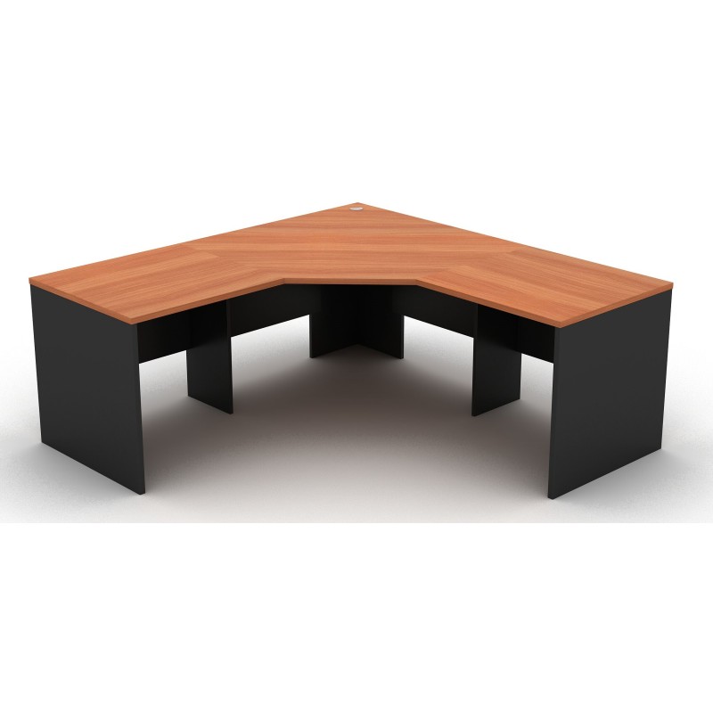 Workstation 3 Piece Corner Desk - Cherry & Graphite