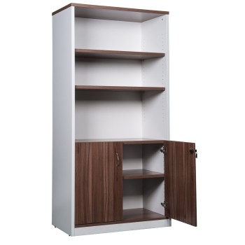Cabinet Half Doors Lockable - Sepia and White