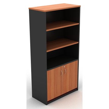Cabinet Half Doors Lockable - Cherry and Graphite