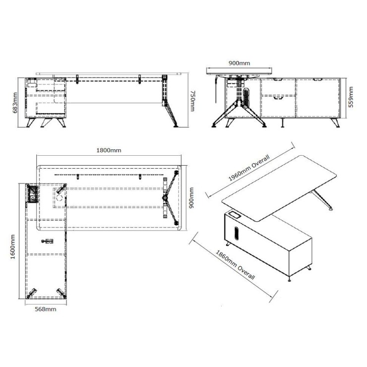 Potenza Executive Desk Birch
