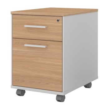 Potenza Mobile Pedestal Birch and White