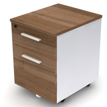 Potenza Mobile Pedestal Sepia and White