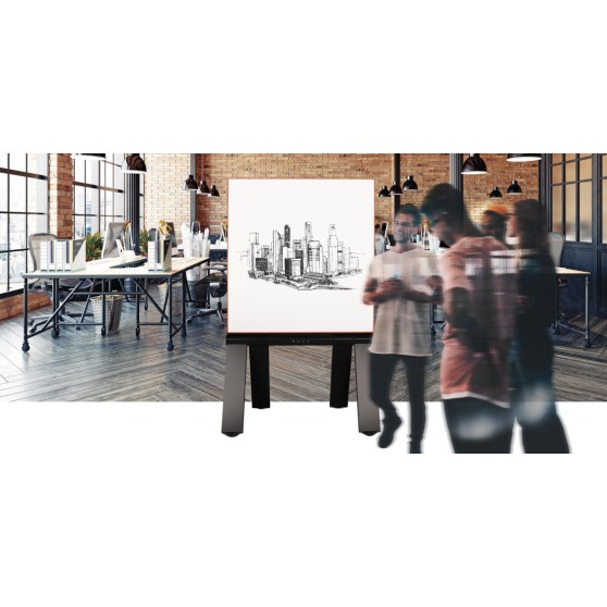BUZZ Double Sided  Mobile Porcelain Whiteboard