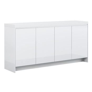 Counter Credenza Hinged Door Gloss White