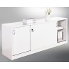 Reception Counter Credenza Sliding Door Gloss White