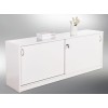 Reception Counter Credenza Sliding Door Gloss White