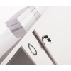 Reception Counter Credenza Sliding Door Gloss White