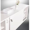Reception Counter Credenza Sliding Door Gloss White