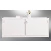 Reception Counter Credenza Sliding Door Gloss White