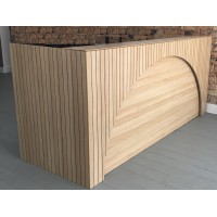 Custom Size Ava Reception Desk 1400mm Wide in Laminex Classic Oak