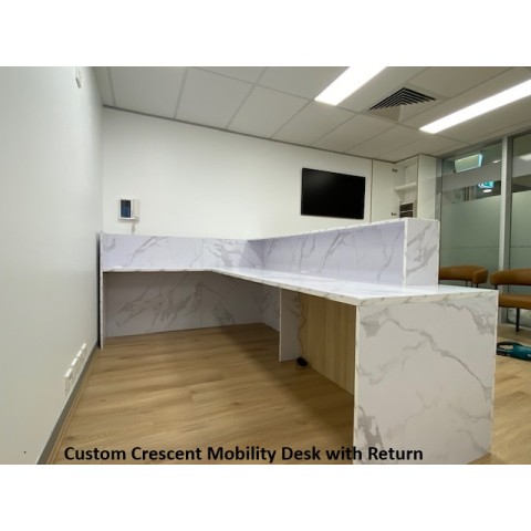 Crescent Mobility Reception Desk HUGE CHOICE OF COLOURS & CUSTOM SIZES AVAILABLE
