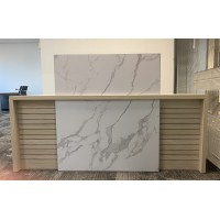 Maddox Reception Desk - Soft Walnut, Marble
