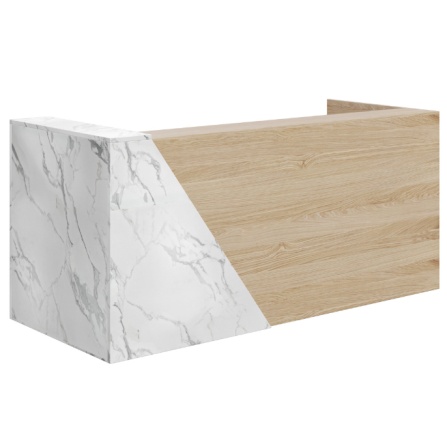 Mies Bevel End Marble Customisable Reception Desk HUGE CHOICE OF COLOURS & CUSTOM SIZES AVAILABLE