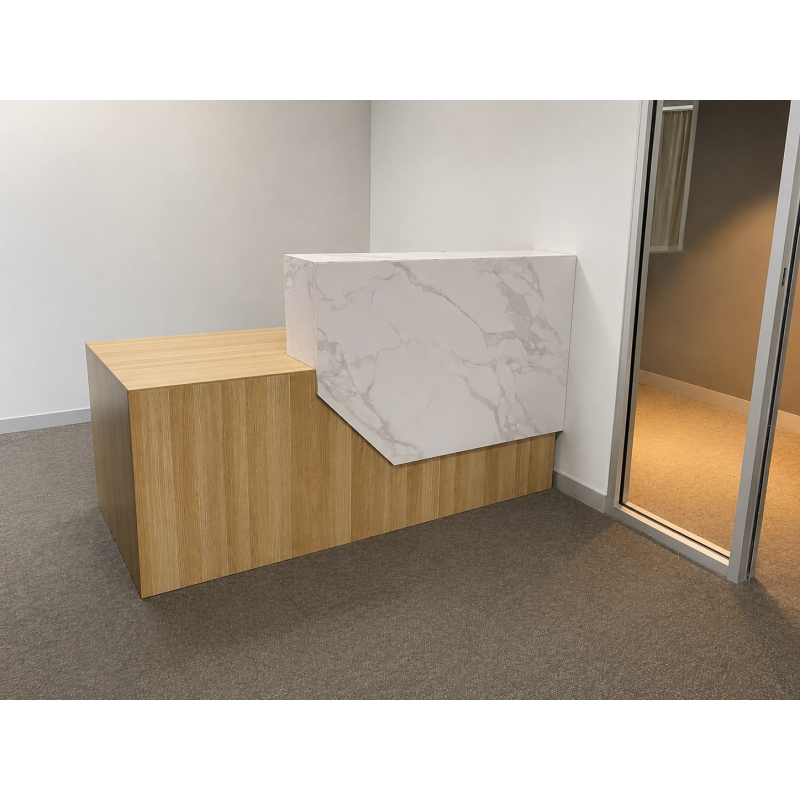 Mies Covet Marble Customisable Reception Desk HUGE CHOICE OF COLOURS & CUSTOM SIZES AVAILABLE