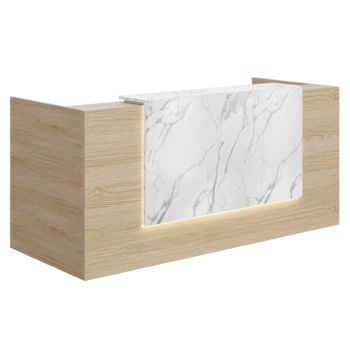 Mies Waterfall Marble Customisable Reception Desk HUGE CHOICE OF COLOURS & CUSTOM SIZES AVAILABLE