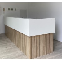 Orion Reception Desk Natural Oak and White 200
