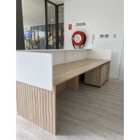 Orion Reception Desk Natural Oak and White 200