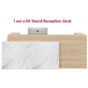 Perri  Selectric Sit / Stand Reception Desk HUGE CHOICE OF COLOURS & CUSTOM SIZES AVAILABLE