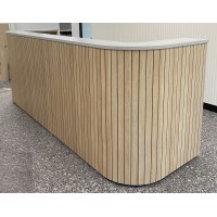 Roxi Arena Reception Desk in Natural Oak and Fox