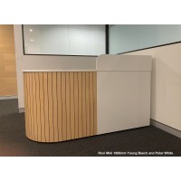 Roxi Mini Reception Desk Young Beech and Polar White