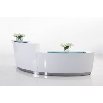 Evo Reception Desk Gloss White 2 Piece