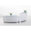 Evo Reception Desk Gloss White 2 Piece