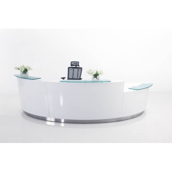 Evo Reception Desk Gloss White 3 Piece