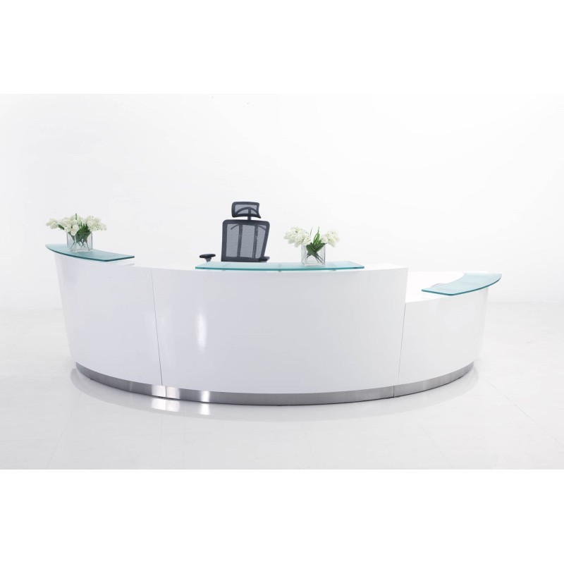 Evo Reception Desk Gloss White 3 Piece
