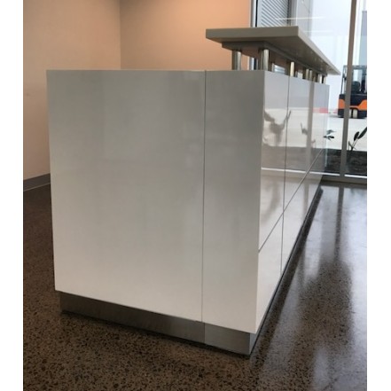 Hugo Plus Reception Desk Gloss White