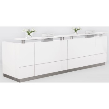Hugo Plus Reception Desk Gloss White